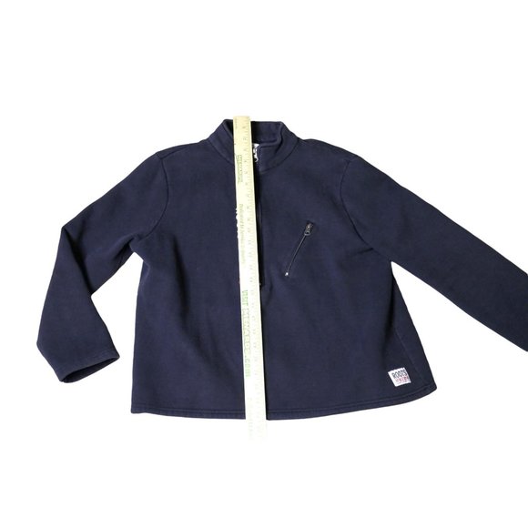 Vintage 90s Roots Athletics Canada 1/2 Zip Fleece Lined Crop Sweater Size XL - Picture 6 of 9